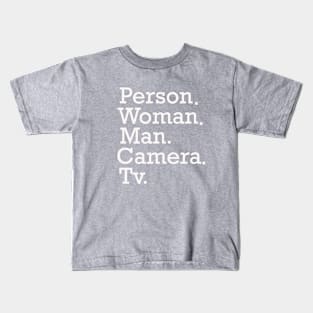 person woman man camera tv shirt, camera man gift shirt Kids T-Shirt